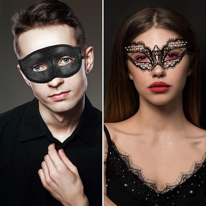 OIDEA Masquerade Mask for Couple - Roman Greek Venetian Mask Halloween Prom Party Costume Ball Mardi Gras Mask for Women Men