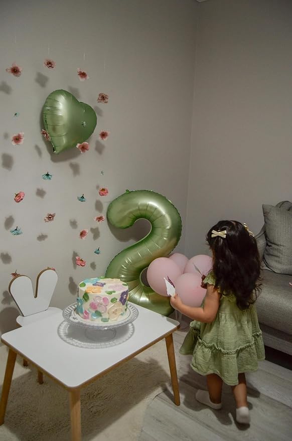 40 Inch Green Number 9 Balloon Olive Green Foil Balloons Sage Green 9 Balloons Mylar Helium Balloon for Birthday Party Decorations Girls Boys Baby Shower Wedding Anniversary Decoration (Number 9)