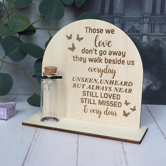Personalized Loss of Loved One Photo Frame Memorial，Custom lock of Hair Keepsake Jar,Remembrance，Bereavement,Sympathy Gift for Lost Mom, Dad， Friends, Sisters, Grandparents (Style C)
