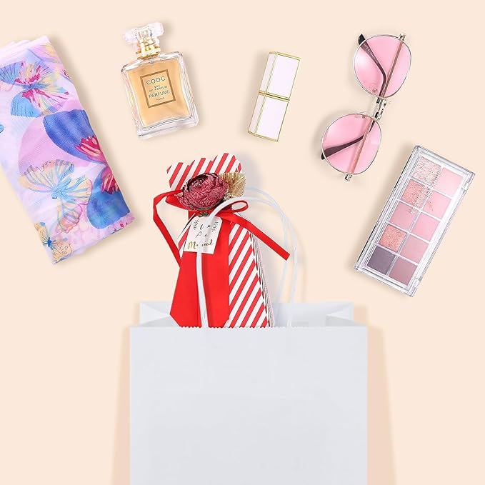 GSSUSA Brown Paper Bags 5.25x3.75x8 400Pcs, Gift Bags with Handles Bulk for Small Business