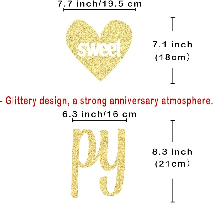KOKAR Happy Anniversary Decorations – Gold Happy Anniversary Banner, Paper Pom Poms, Hanging Swirls and Glitter Circle Dots Garland for Wedding Decorations