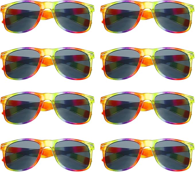 Pibupibu Neon Colors Party Favor Supplies Unisex Sunglasses Pack of 8