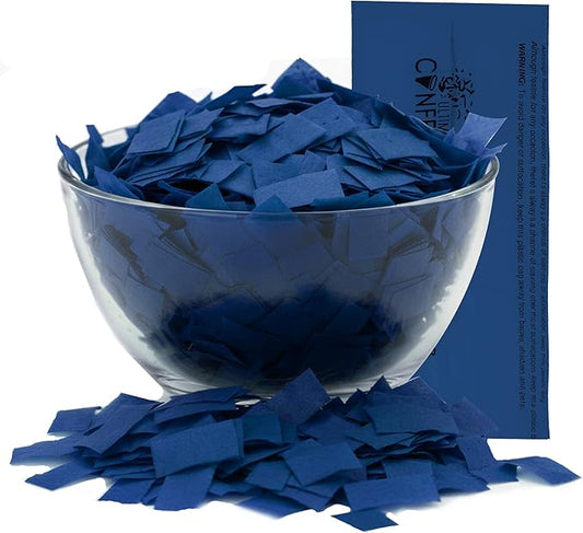 Ultimate Confetti Dark Blue Biodegradable Confetii - Rectangular Fluttering Tissue Paper Confetti for Cannon and Launcher use - Birthday Confeti, Wedding, Parties and Table Decoration - 1 lb, 16 oz