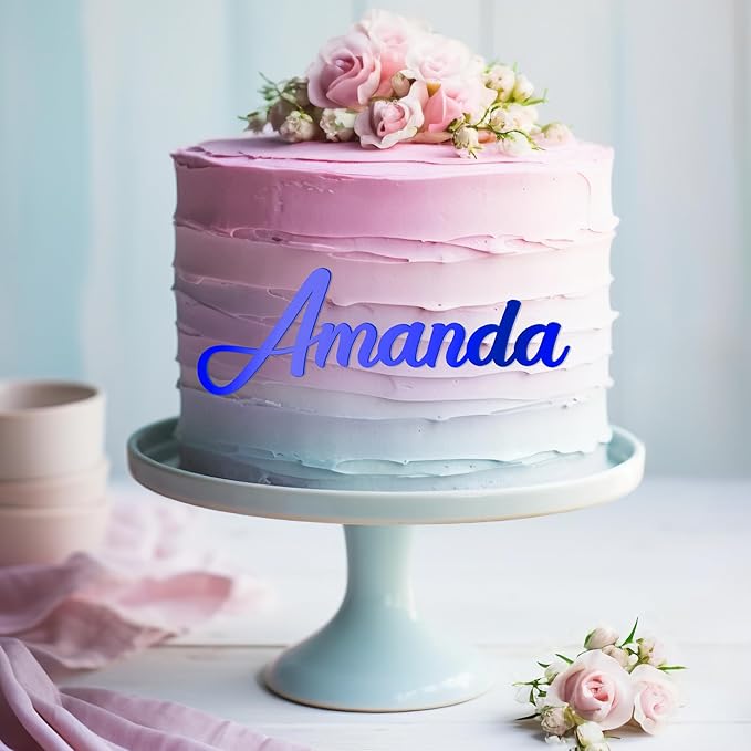 Custom Name Cake Topper Personalized Cake Name Sign Cake Decoration Acrylic Cake Name Plate (Handmade)