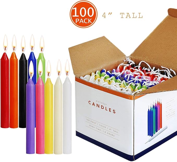 Unscented 4" Mini Chime Ritual Spell Taper Candle - Set of 100