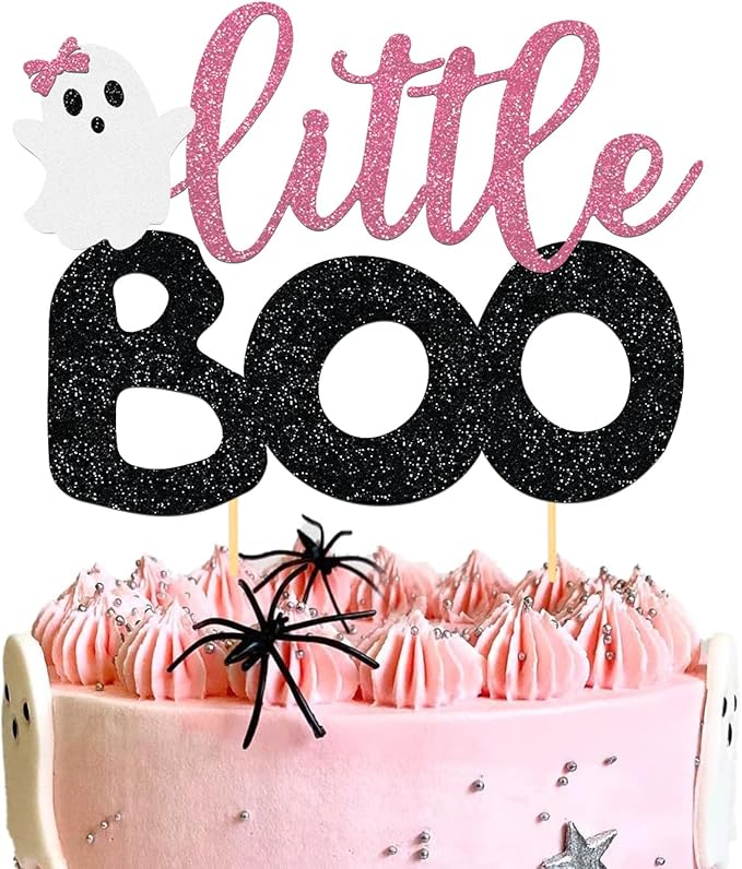 Little-Pink Boo Cake Topper Happy Day Ghost Picks Baby Shower Supplies Pink Ghost