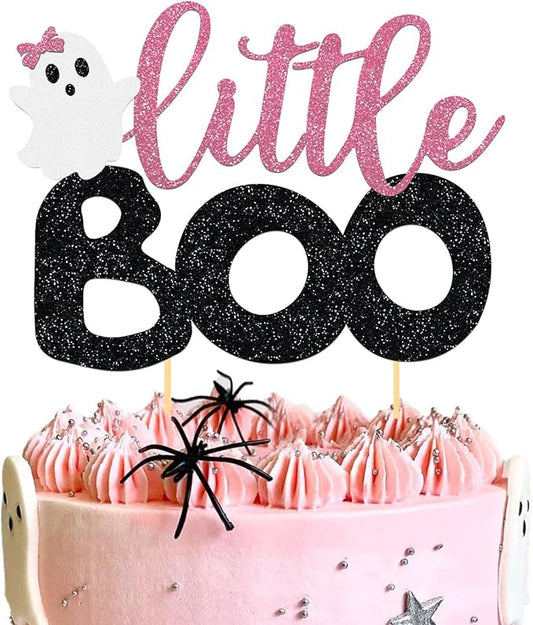 Little-Pink Boo Cake Topper Happy Day Ghost Picks Baby Shower Supplies Pink Ghost