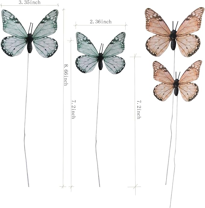 ConetoRosa Butterfly Wall Decor 12PCS 2Sizes, 3D Butterfly Decor Fake Butterfly Wall Butterfly Decorations for Home Room Bedroom Nursery Decor, 3D butterflies for Wedding Christmas Brithday (Retro)