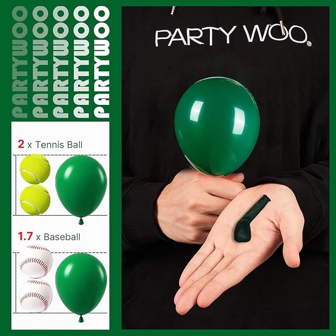 PartyWoo Dark Green Balloons 100pcs 5 Inch Emerald Hunter Forest Green Balloons for Wedding Boy Baby Shower Birthday Christmas Graduation Dinosaur Jungle Golf Theme Party Decorations Green-Y56