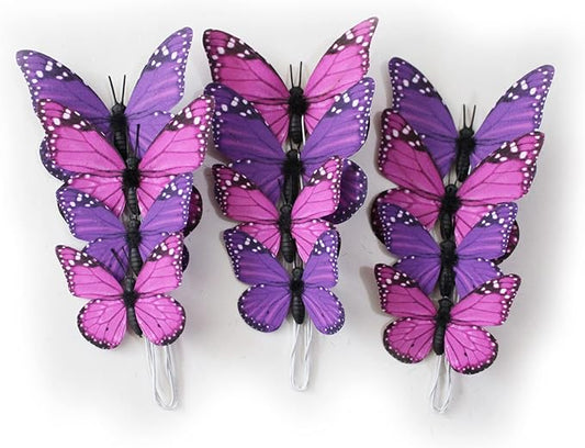 ConetoRosa 12PCS Butterfly Wall Decor - 2 Sizes, 3D Decorations for Home, Room, Bedroom, Nursery, Wedding, Christmas Party (Purple)
