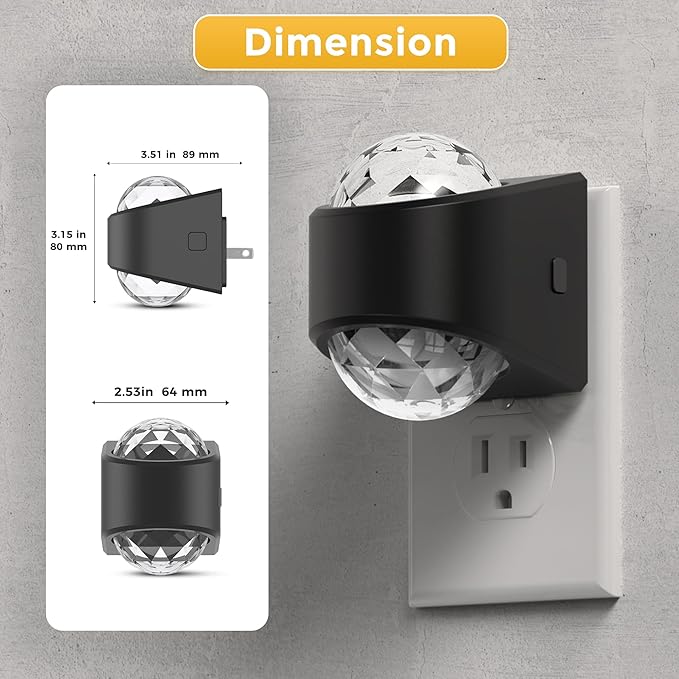 L LOHAS LED Night Lights Plug into Wall 2 Pack,Night Light for Kids with Dusk to Dawn Sensor,1600K/3000K/5000K Projector Light for Kids Playroom Home Theater Party