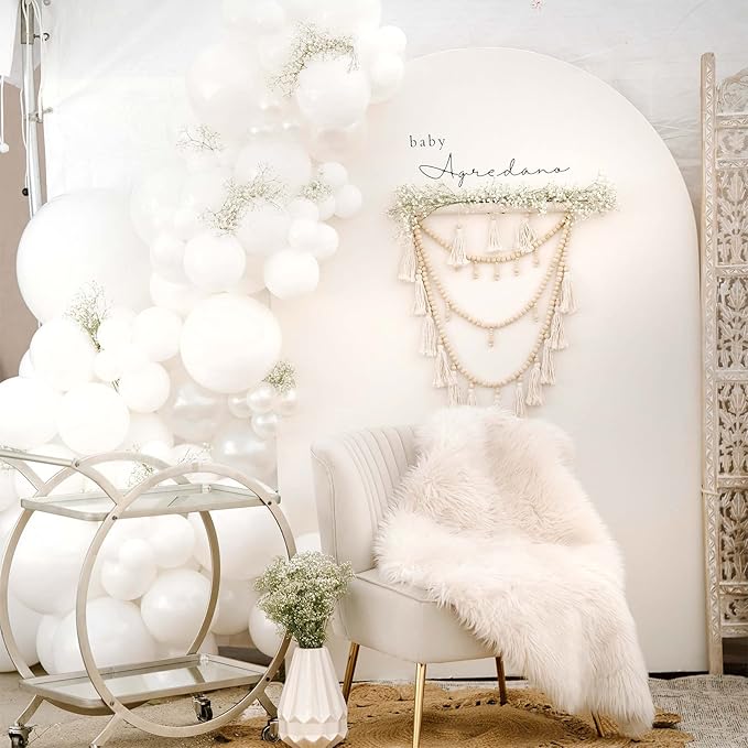130pcs White Balloons Different Sizes 18" 12" 10" 5" Party Latex Balloons for Birthday Baby Shower Graduation Wedding Anniversary Party Decorations