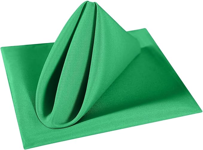 Cloth Napkins 17x17 inch Washable Polyester Dinner Napkins Soft Table Napkins for Wedding Party Dining Banquet(Emerald,25PCS)