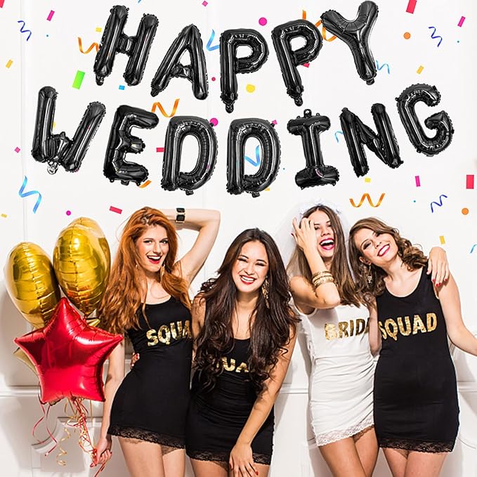 76pcs Happy Birthday Balloon Banner, Black Balloons Letters, Personalized 16" Mylar Foil Birthday Decorations includes 2 Sets A- Z, 1 set Number 0-9 and "HAPPY BIRTHDAY" letters (with Balloon Pump)