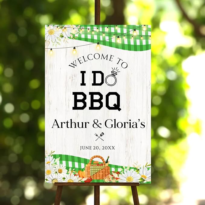 Personalized I Do BBQ Welcome Sign For Engagement & Couples Shower Party, BBQ Engagement Party Sign, Couples Shower BBQ Sign, BBQ Yard Sign, BBQ Signs For Outside, I Do BBQ Decorations