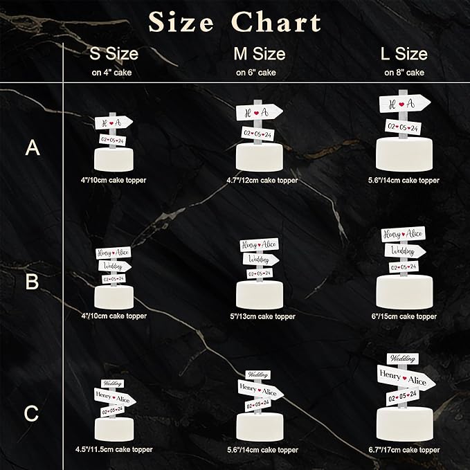 Personalized Rustic Wedding Cake Topper in Wood Custom Bride & Groom Names Initials Wedding Date Cake Decoration (Birch White)