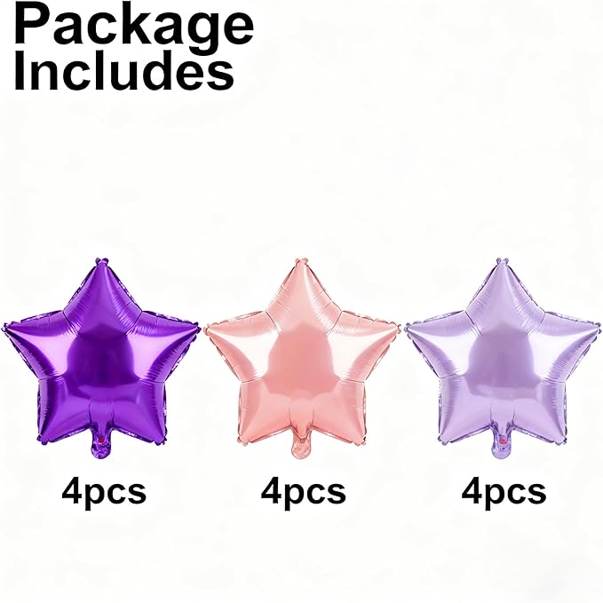 Star Balloons,12Pcs Star Shaped Foil Balloons,18 Inch Large Helium Polyester Film Balloon for Baby Shower Birthday Anniversary Party Decorations