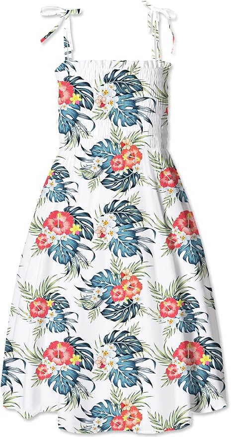 Cromoncent Matching Hawaiian Outfits for Family, Dad and Son Matching Luau Beach Tropical Shirts Mommy Daughter Tropical Sets