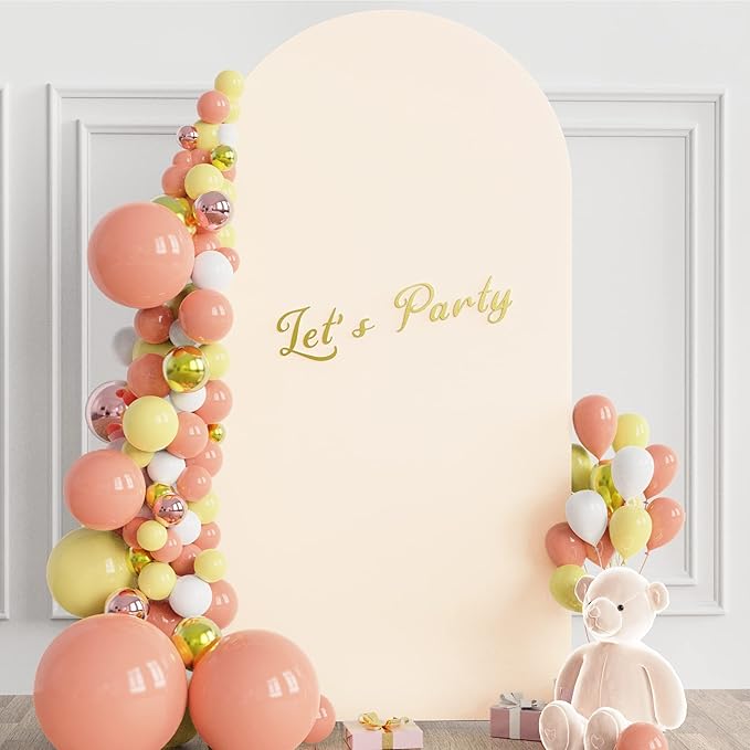 Wokceer 6.6 FT Wedding Arch Backdrop Stand and Arch Cover, Metal Arch Stand with Arch Stand Cover for Birthday Party Wedding Ceremony Bridal Baby Shower Event Decor