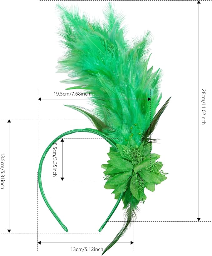 Feathers Fascinator Headband 1920s Queen Headpiece Fascinators Hats for Women Tea Party Flower Headpiece