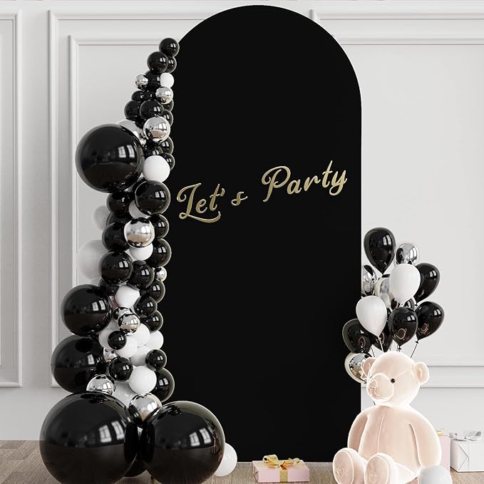 Wokceer 6 FT Wedding Arch Backdrop Stand and Arch Cover Metal Arch Stand with Arch Stand Cover for Birthday Party Wedding Ceremony Bridal Baby Shower Event Decor