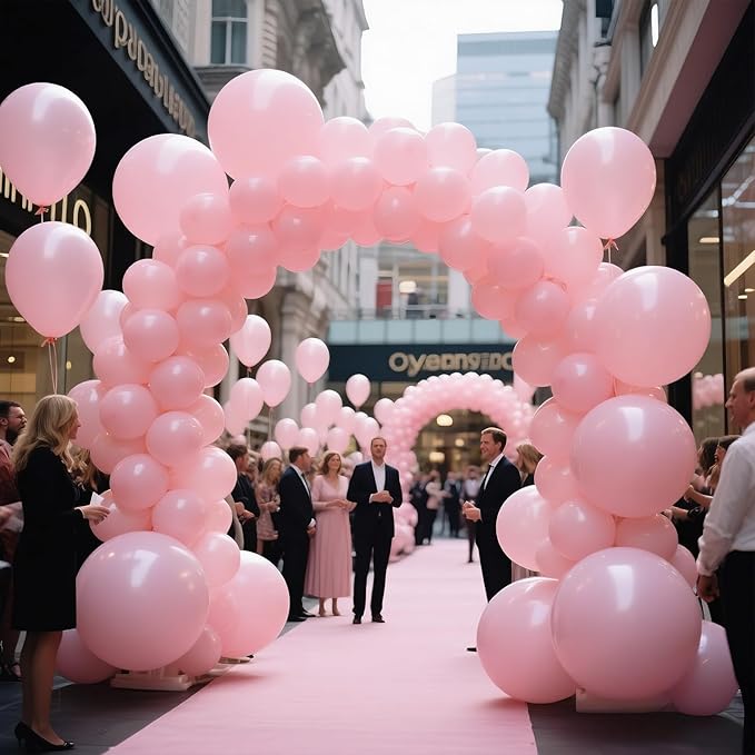 KAWKALSH Light Pink Balloon 12 Inch, 110pcs Latex Party Balloons Helium Bright Color for Birthday Baby Shower Wedding Party Supplies Arch Garland Decoration