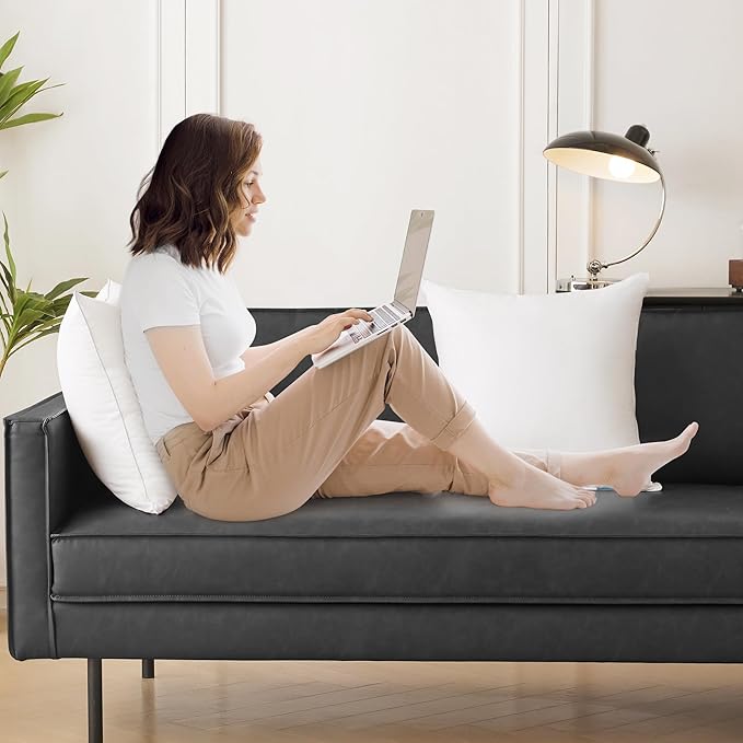 Oubonun 30 x 30 Pillow Inserts (Set of 2) - Euro Pillow Inserts with 100% Cotton Cover - 30 Inch Square Interior Sofa Pillow Inserts - Decorative Pillow Insert Pair - White Couch Pillow