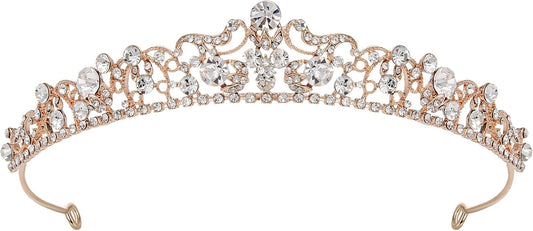 SWEETV Wedding Tiaras and Crowns, Rhinestone Bridal Crown Princess Tiara Headpieces for Women and Flower Girls, Bridgerton Hair Accessories for Birthday Prom Quinceanera