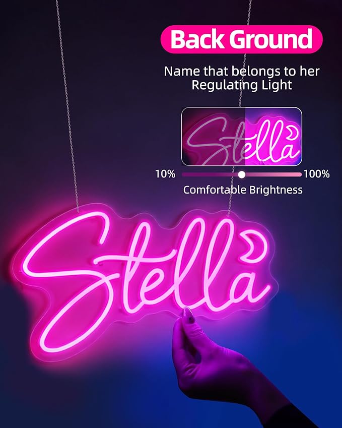 Custom Neon Sign for Wall Decor, Christmas Wall Decorations Personalized Neon Name Sign for Kids Happy Birthday, Customizable Gifts for Wedding Lighted & Neon Sign