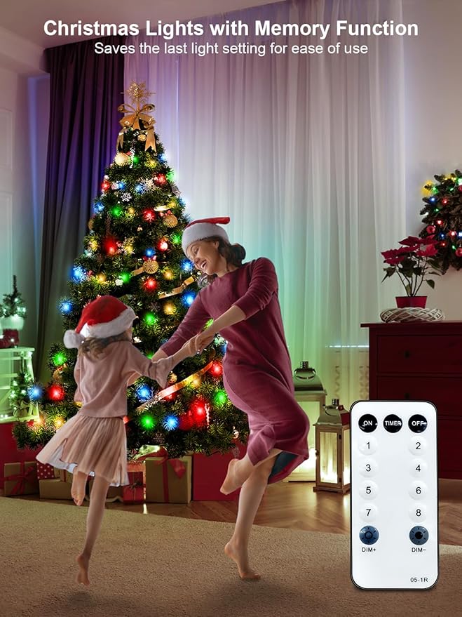 1000 LED String Lights Outdoor, 328FT Multicolor Christmas Lights for Outside with Remote, Timer Memory Function, 8 Modes Waterproof Fairy Lights Plug in, for Xmas Tree Bedroom Patio Party