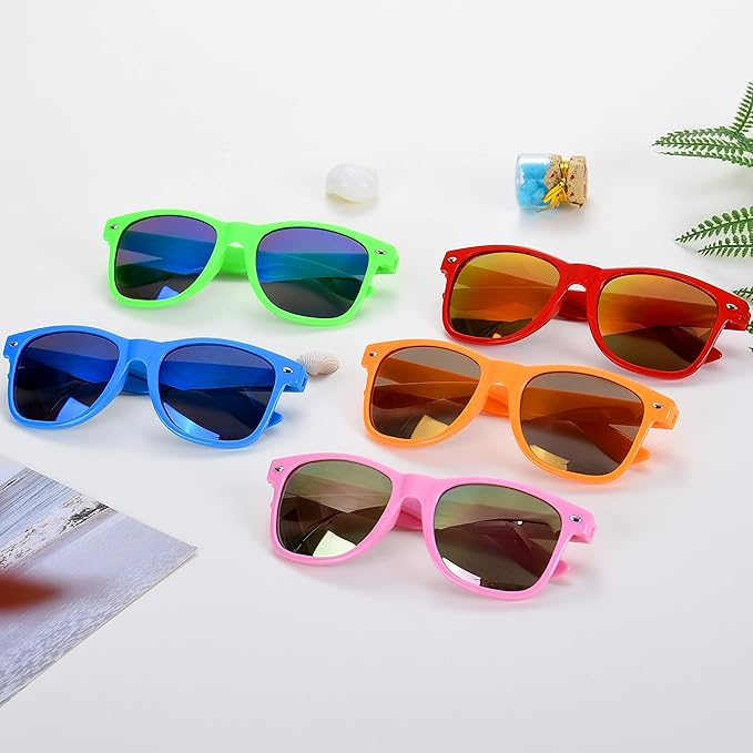 Fsmiling Orange Sunglasses Bulk Adult Party Sunglasses 80s Sunglasses Pack for Men Women Halloween Party Favors-10Pack