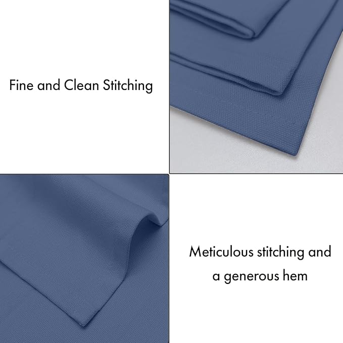 Ruvanti Premium Cloth Napkins Set of 6, 18x18 Inches, 100% Cotton, Washable, Soft & Absorbent, Perfect for Wedding, Christmas, ‎Thanksgiving Dinners - Bijou Blue
