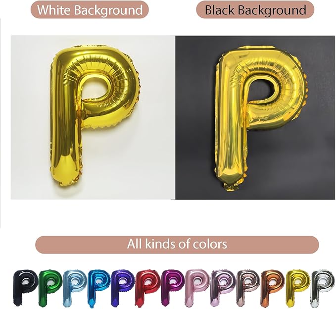 53pcs Gold Letter Balloons, Custom A-Z Set for Personalizing Names & Phrases on Party Supplies Banners - Inflate with Balloon Pump, for Women Men Birthdays/Anniversary/Graduation