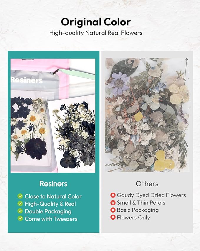 Dried Flowers, Resiners Pressed Flowers for Craft Real Natural Dried Flowers Kit for Scrapbook Supplies DIY Making Crafts Jewelry Resin Soap Candle Card Making (Nightfall 100pcs)