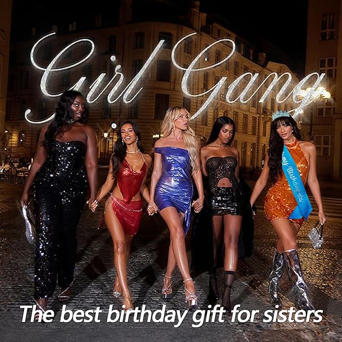 VELSCRUN Blue Crystal Birthday Tiara Crowns for Women Girls It's My Birthday Sash Queen Girls Princess Crown with Combs Happy Birth Party Decorations Mom Sisters Birth Gift Hair Accessories