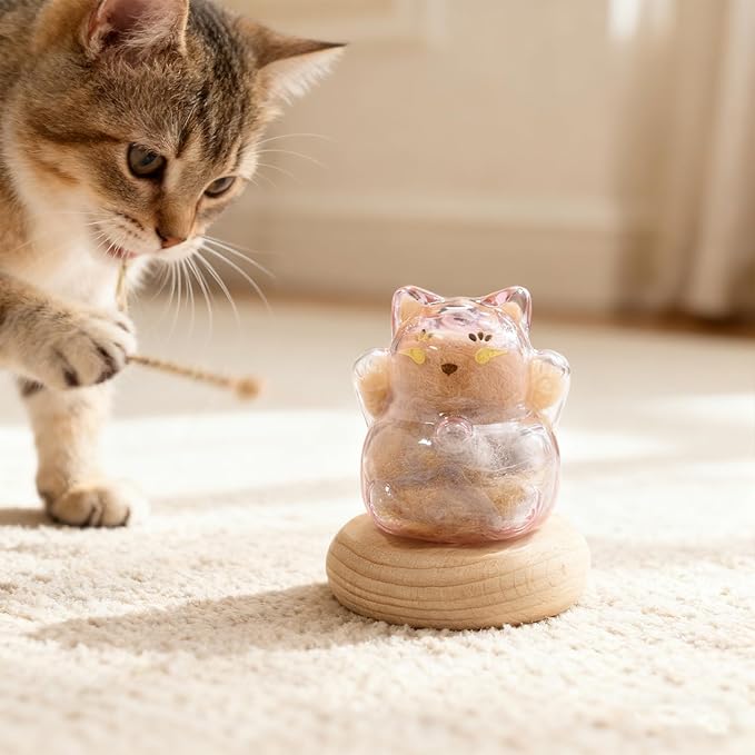 【NEW】Memorial Bottle for Pet Hair with Base, Pink Cat Pet Fur Keepsake, Pet Hair Memorial Keepsake, Pet Memorial Gifts for Cats, Cat Keepsake Fur Holder Cat Whisker Jar Memory Sympathy Gift - Pink