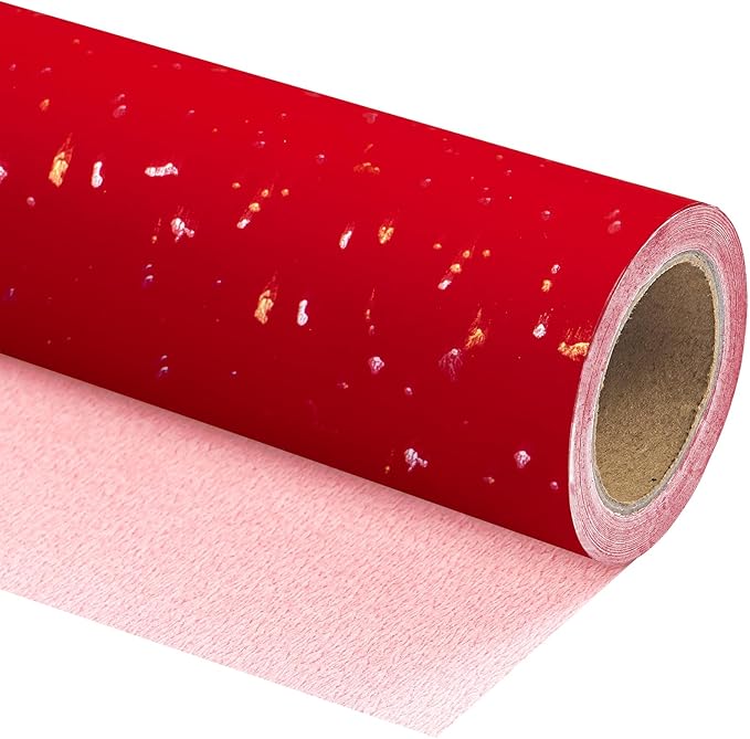 WRAPAHOLIC 30 Inch Jumbo Red Wrapping Paper Roll - 30 Inch x 16.5 Feet - Red Gold Design with Silky Touch Perfect for Christmas, Birthday, Holiday, Wedding, Baby Shower