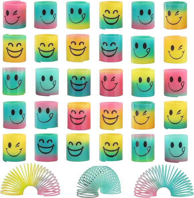 72 Pack Spring Rainbow Magic Fidget Stress Coil Mini Springs Bulk Toys for Party Favor Carnival Prize Birthday Goodie Bag Stuffers for Kids Boys Girls… (72)