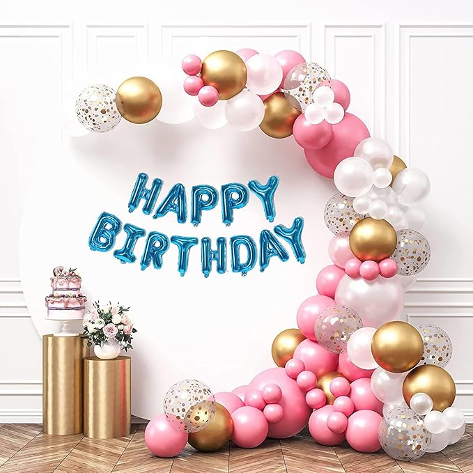 75pcs 16" Happy Birthday Balloon Banner, Blue Balloons Letters, Personalized Mylar Foil Birthday Decorations includes 2 Sets A- Z, 1 set Number 0-9 "HAPPY BIRTHDAY" letters