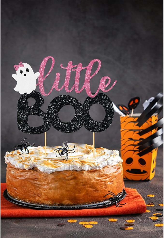 Little-Pink Boo Cake Topper Happy Day Ghost Picks Baby Shower Supplies Pink Ghost
