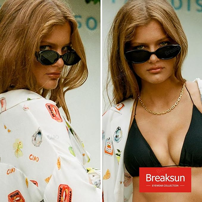 Retro Oval Sunglasses for Women Men Fashion Small Oval Sunglasses 90s Vintage Shades