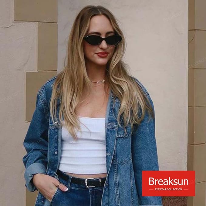 Retro Oval Sunglasses for Women Men Fashion Small Oval Sunglasses 90s Vintage Shades