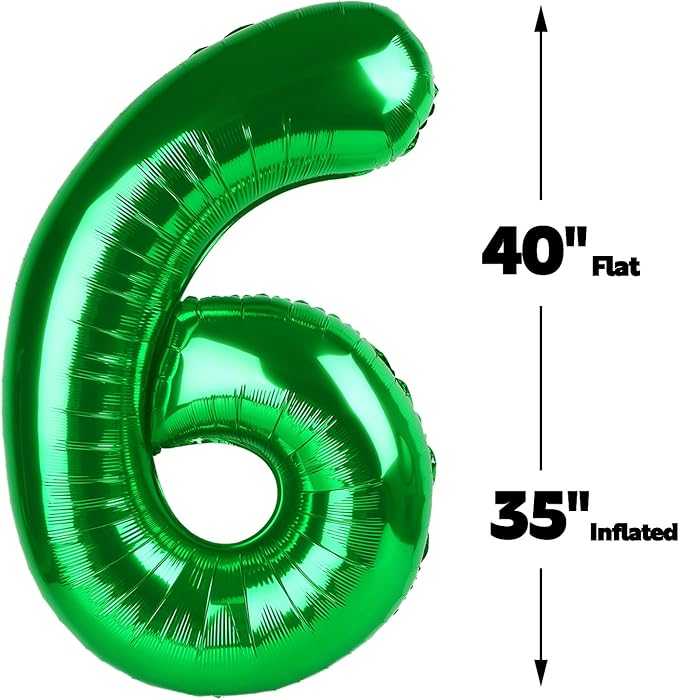 40 Inch Green Mylar Foil Number 16 61 Birthday Balloon, Digital Balloons for 16 Boy Girl Party Decorations Supplies, Big Helium Balloon Numbers for 16 61 Men Women Anniversary