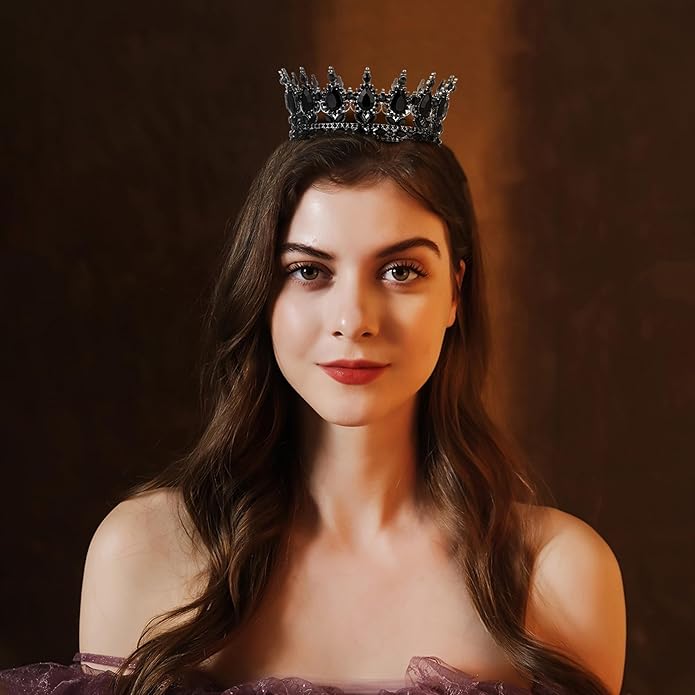 Gold Crown for Women, Crystal Queen Tiaras Headband Wedding Bridal Hair Accessories, Birthday Party Prom Cake Topper