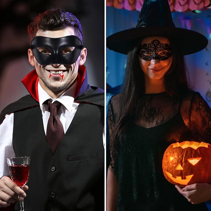 OIDEA Masquerade Mask for Couple - Roman Greek Venetian Mask Halloween Prom Party Costume Ball Mardi Gras Mask for Women Men