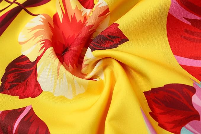 Cromoncent Matching Hawaiian Outfits for Family, Dad and Son Matching Luau Beach Tropical Shirts Mommy Daughter Tropical Sets