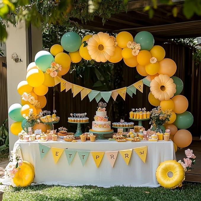 Bezente Pro Duralatex Yellow Balloons - 3.2g Premium 100 Pack 12 inch Yellow Balloons for Long-Lasting Professional Party Decorations, Large Birthday Summer Events