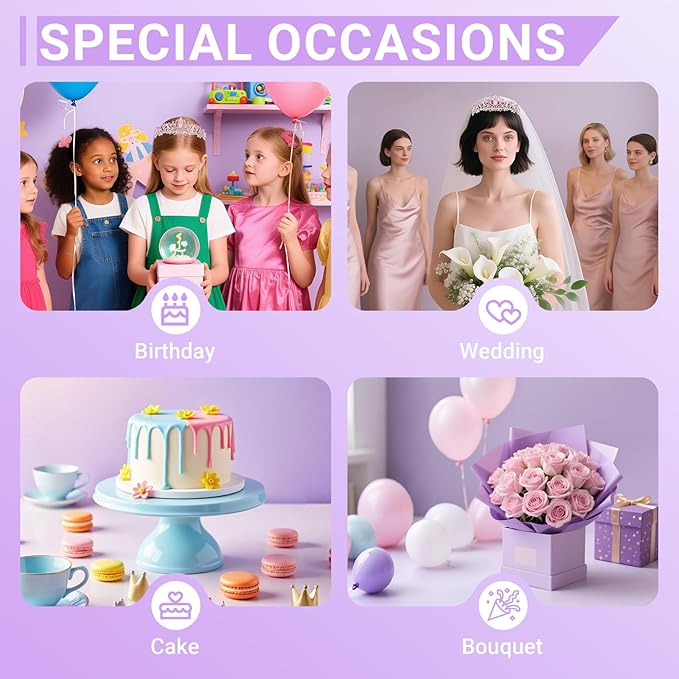 Tiara Crown for Women, Queen Tiara for Birthday Prom Bridal Party Custome Pink