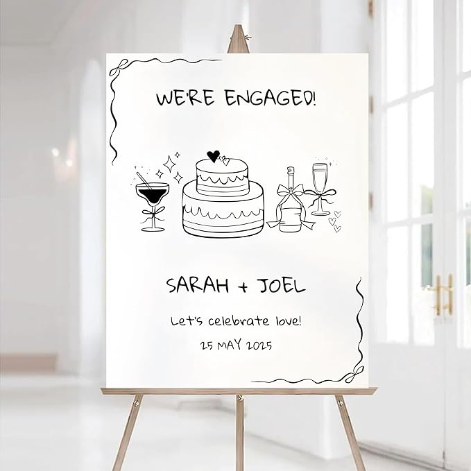 Personalized Engagement Welcome Sign - Rustic Party Decorations for Wedding #1
