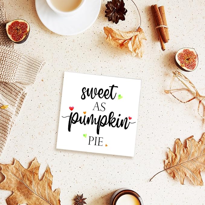 Funny Autumn Wood Box Sign Sweet as Pumpkin Pie Wooden Block Desk Decor for Home Office Kitchen Cubicle Table Shelf Tabletop,Farmhouse Fall Sign Decor